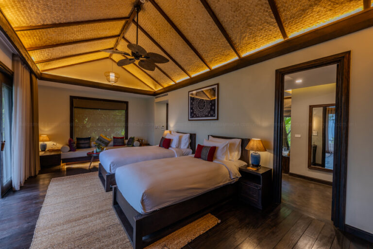 warm bedroom in resort photography